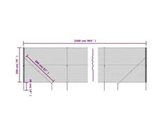 Vielinė tinklinė tvora su smaigais, žalios spalvos, 2x25m