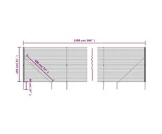 Vielinė tinklinė tvora su smaigais, žalios spalvos, 1,8x25m