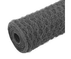 Vielos tinklas su PVC danga, pilkas, 25x1,5m