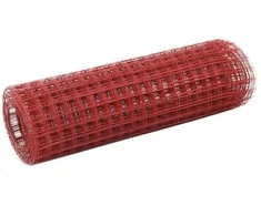 Vielos tinklas su PVC danga, raudonas, 10x0,5m