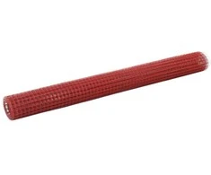 Vielos tinklas su PVC danga, raudonas, 10x1,5m