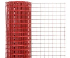 Vielos tinklas su PVC danga, raudonas, 25x0,5m