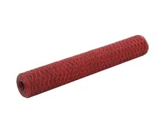 Vielos tinklas su PVC danga, raudonas, 25x1m