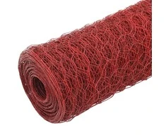 Vielos tinklas su PVC danga, raudonas, 25x1m