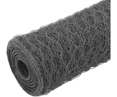 Vielos tinklas viščiukų aptvarui su PVC danga, pilkas, 25x0,5m