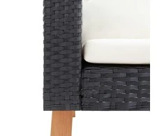 Vienvietė sodo sofa su pagalvėlėmis, juoda, poliratanas