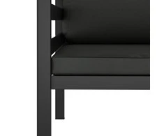 Vienvietė sofa su pagalvėlėmis, antracito spalvos, aliuminis
