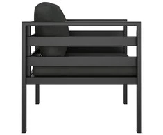 Vienvietė sofa su pagalvėlėmis, antracito spalvos, aliuminis