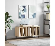 Vinilinių plokštelių spintelė, ąžuolo, 100x38x48cm, mediena
