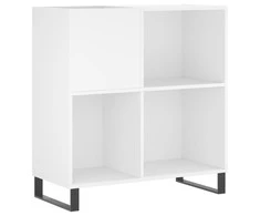 Vinilinių plokštelių spintelė, balta, 84,5x38x89cm, mediena
