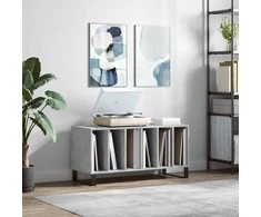 Vinilinių plokštelių spintelė, betono, 100x38x48cm, mediena