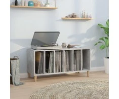 Vinilinių plokštelių spintelė, betono, 100x38x48cm, mediena