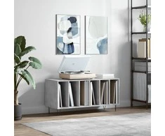 Vinilinių plokštelių spintelė, betono, 100x38x48cm, mediena