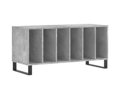 Vinilinių plokštelių spintelė, betono, 100x38x48cm, mediena