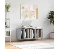 Vinilinių plokštelių spintelė, betono, 100x38x48cm, mediena