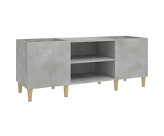 Vinilinių plokštelių spintelė, betono, 121x38x48cm, mediena
