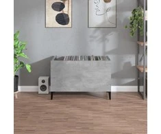 Vinilinių plokštelių spintelė, betono, 74,5x38x48cm, mediena
