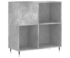 Vinilinių plokštelių spintelė, betono, 84,5x38x89cm, mediena