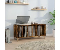 Vinilinių plokštelių spintelė, dūminė, 100x38x48cm, mediena