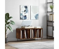Vinilinių plokštelių spintelė, dūminė, 100x38x48cm, mediena