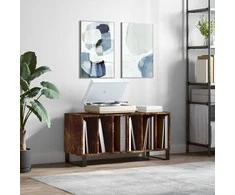 Vinilinių plokštelių spintelė, dūminė, 100x38x48cm, mediena