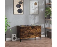 Vinilinių plokštelių spintelė, dūminė, 74,5x38x48cm, mediena