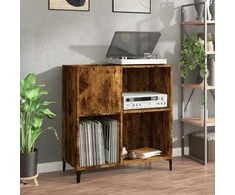 Vinilinių plokštelių spintelė, dūminė, 84,5x38x89cm, mediena