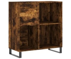 Vinilinių plokštelių spintelė, dūminė, 84,5x38x89cm, mediena