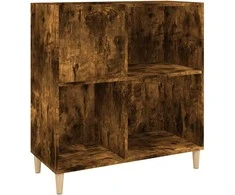 Vinilinių plokštelių spintelė, dūminė, 84,5x38x89cm, mediena