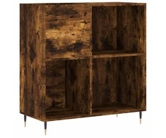 Vinilinių plokštelių spintelė, dūminė, 84,5x38x89cm, mediena