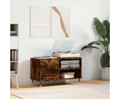 Vinilinių plokštelių spintelė, dūminė, 85x38x48cm, mediena