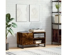 Vinilinių plokštelių spintelė, dūminė, 85x38x48cm, mediena