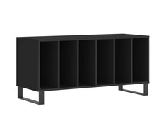 Vinilinių plokštelių spintelė, juoda, 100x38x48cm, mediena