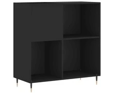 Vinilinių plokštelių spintelė, juoda, 84,5x38x89cm, mediena