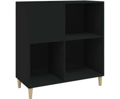 Vinilinių plokštelių spintelė, juoda, 84,5x38x89cm, mediena