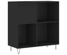 Vinilinių plokštelių spintelė, juoda, 84,5x38x89cm, mediena