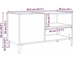 Vinilinių plokštelių spintelė, medienos, 84,5x38x48cm, mediena