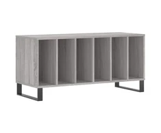 Vinilinių plokštelių spintelė, pilka, 100x38x48cm, mediena