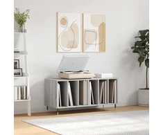 Vinilinių plokštelių spintelė, pilka, 100x38x48cm, mediena