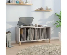 Vinilinių plokštelių spintelė, pilka, 100x38x48cm, mediena