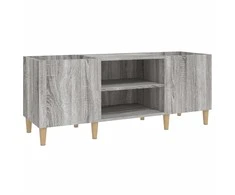 Vinilinių plokštelių spintelė, pilka, 121x38x48cm, mediena