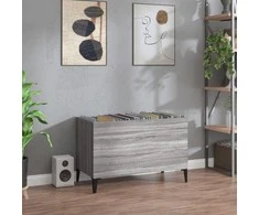 Vinilinių plokštelių spintelė, pilka, 74,5x38x48cm, mediena