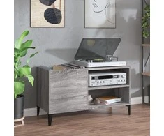 Vinilinių plokštelių spintelė, pilka, 84,5x38x48cm, mediena