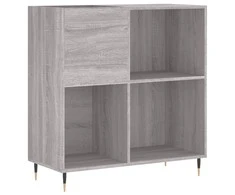 Vinilinių plokštelių spintelė, pilka, 84,5x38x89cm, mediena