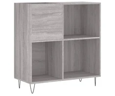 Vinilinių plokštelių spintelė, pilka, 84,5x38x89cm, mediena