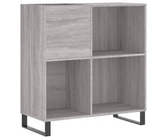Vinilinių plokštelių spintelė, pilka, 84,5x38x89cm, mediena