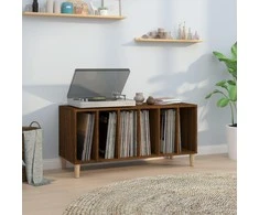 Vinilinių plokštelių spintelė, ruda, 100x38x48cm, mediena