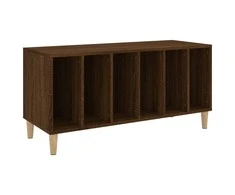 Vinilinių plokštelių spintelė, ruda, 100x38x48cm, mediena