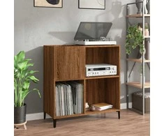 Vinilinių plokštelių spintelė, ruda, 84,5x38x89cm, mediena