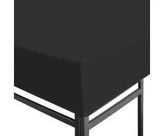 Viršutinis pavėsinės uždangalas, juodos spalvos, 3x3m, 270 g/m²
